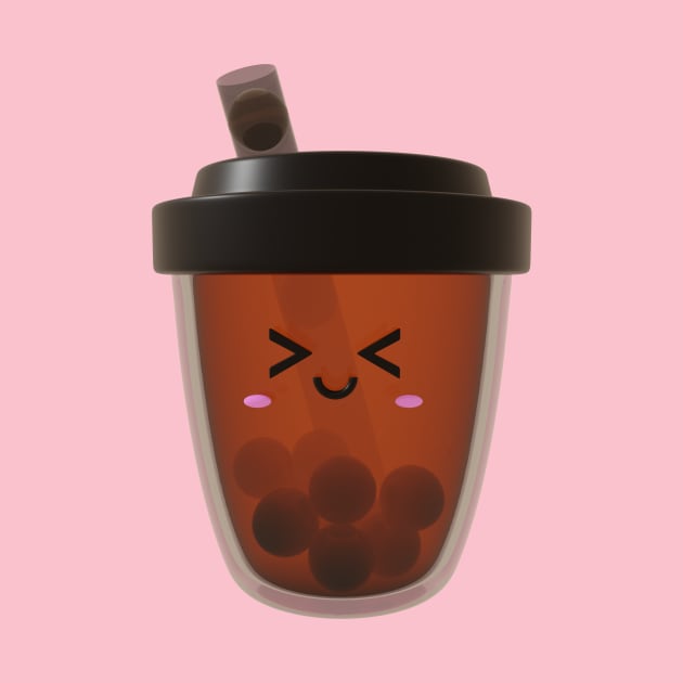 Cute Takeaway cup Bubble Tea by Pakanese_Art