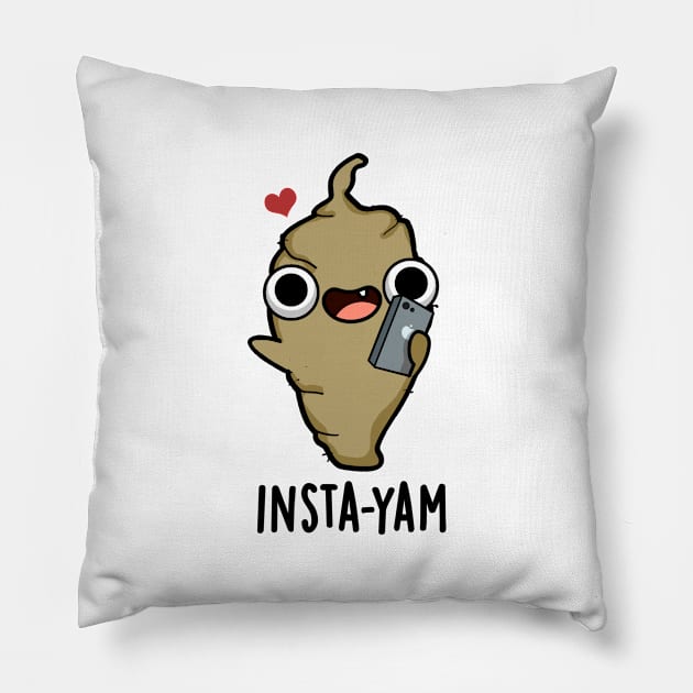 Insta-yam Cute Yam Veggie Pun Pillow by punnybone