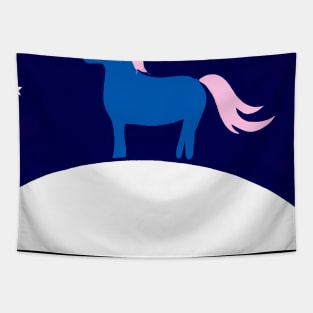 Moon Unicorn Minimal Tapestry