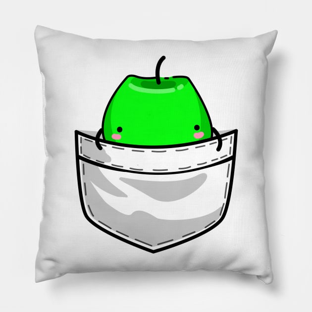 Pocket Junimo - Green Version Pillow by PenguinMage