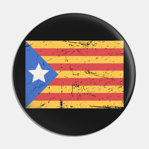 Distressed Catalonia Catalunya Flag Pin by MeatMan