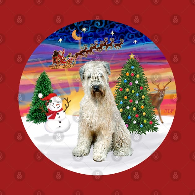 Santa's Sunset Take Off Featuring a Soft Coated Wheaten Terrier by Dogs Galore and More