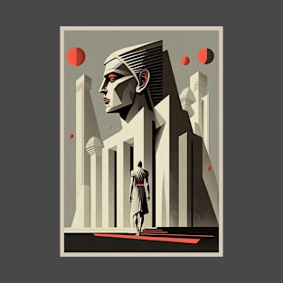 Egypt Theme Art Deco Style Wall Art Modern Retro Poster Print T-Shirt