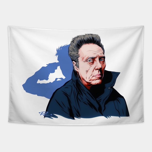 Christopher Walken - An illustration by Paul Cemmick Tapestry by PLAYDIGITAL2020