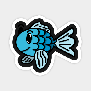 Cyan Blue Fish Magnet