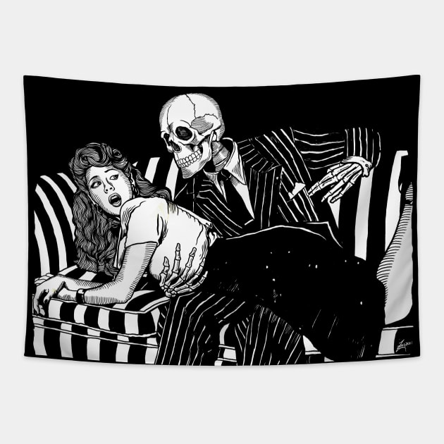 Death and the Maiden: Spanking Edition Tapestry by ZugArt01