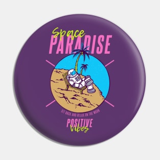 Space Paradise Summer Retro Vibes Pin