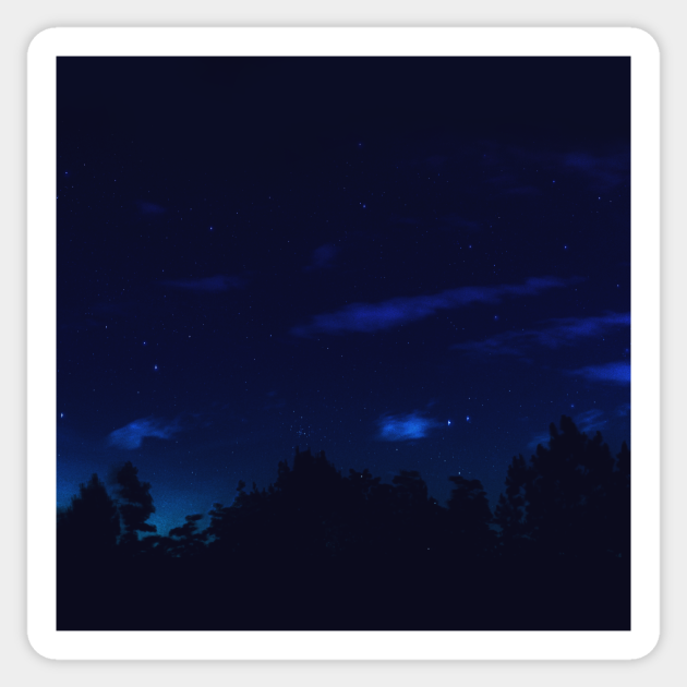 Starry Night Forest Aesthetic Calming Sky Stars Starry Night Sticker Teepublic Starry Night Forest Aesthetic Calming Sky Stars Starry Night Sticker Teepublic