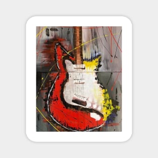 Colorful Guitar Painting Magnet