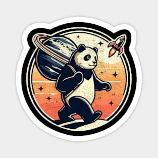 Cute Panda holding planet earth day 2024 Magnet