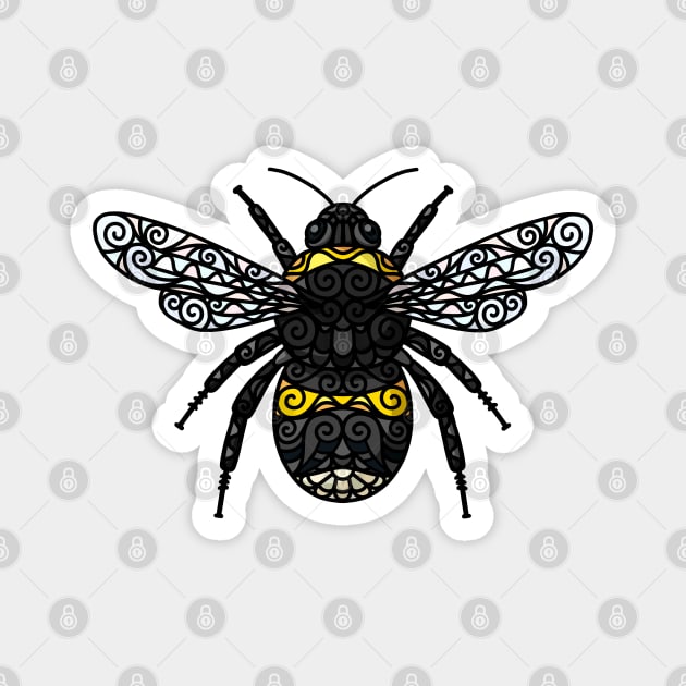 Doodle Bumble Bee Magnet by Beth Wilson