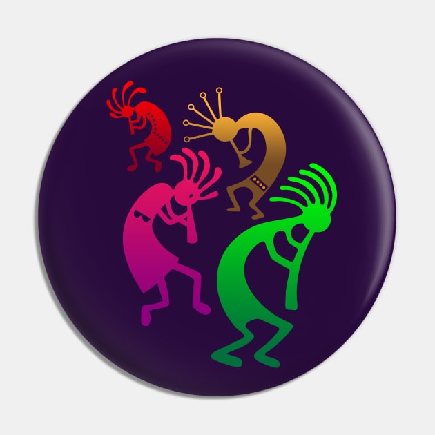 the Dancing Flutists Pin by the Mad Artist