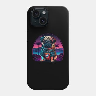 Synthwave Pug Retrowave Colorful Retro 80s Dog Art Phone Case