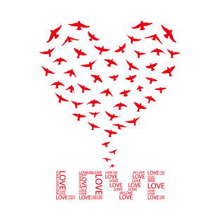 Heart with birds T-Shirt