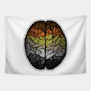 Large Gay Bear Pride Flag Colored Brain Tapestry