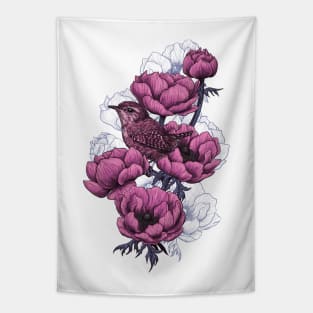 Wren bouquet Tapestry