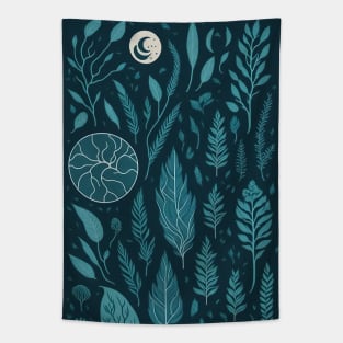 Great wave of leaves plants Tapestry