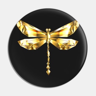 Gold Polygonal Dragonfly Pin