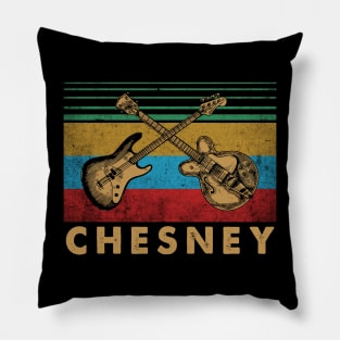 Graphic Proud Chesney Name Guitars Birthday 70s 80s 90s Pillow