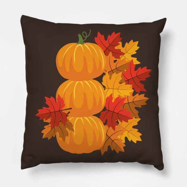 Autumn Pumpkins Pillow by SWON Design