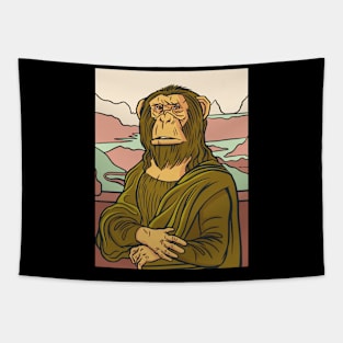 Philosophical Ape Contemplation Tapestry