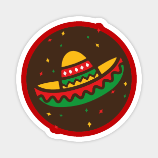 Mexican sombrero fiesta cinco de mayo party hat colorful design Magnet