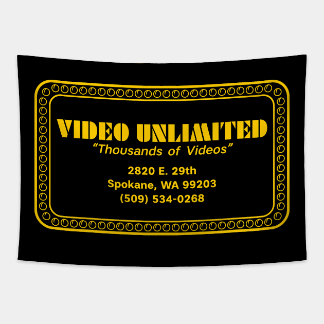 Video Unlimited Video Store Tapestry by phantommanor