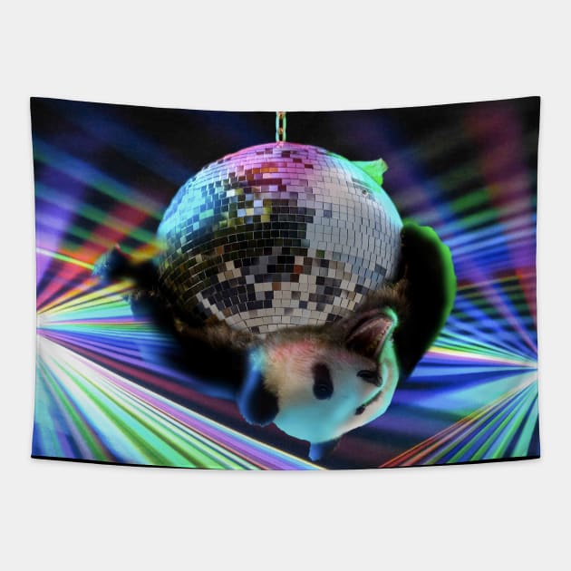 Panda Disco Ball Tapestry by Random Galaxy