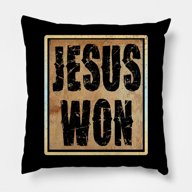 This jesus won ArtDrawing Vintage Pillow by katroxdesignshopart444