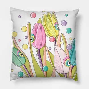 Colorful Tulips Pillow