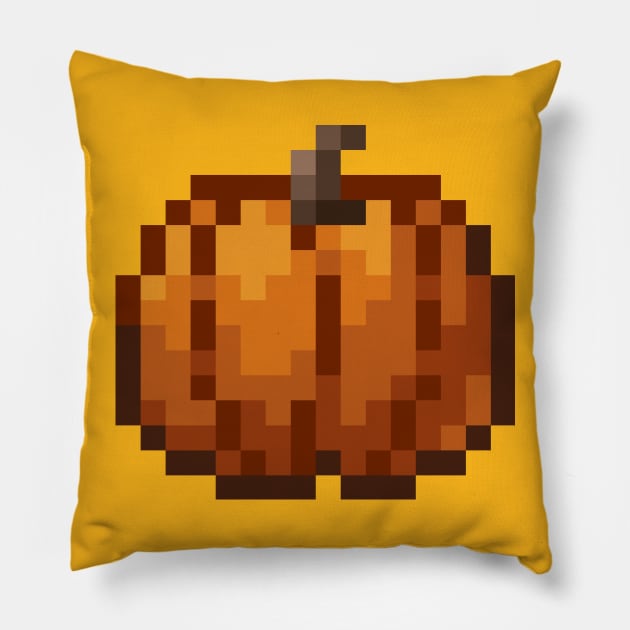 Pixel Pumpkin Pillow by cometkins