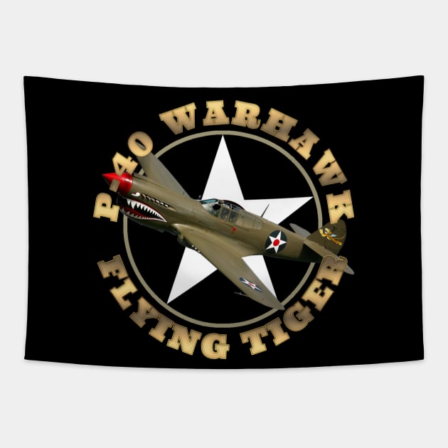 P-40 Warkhawk Flying Tiger WW2 Warbirds WarPlanes Tapestry by F&L Design Co.