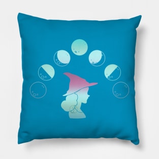 Pastel Goth witch and moons Pillow