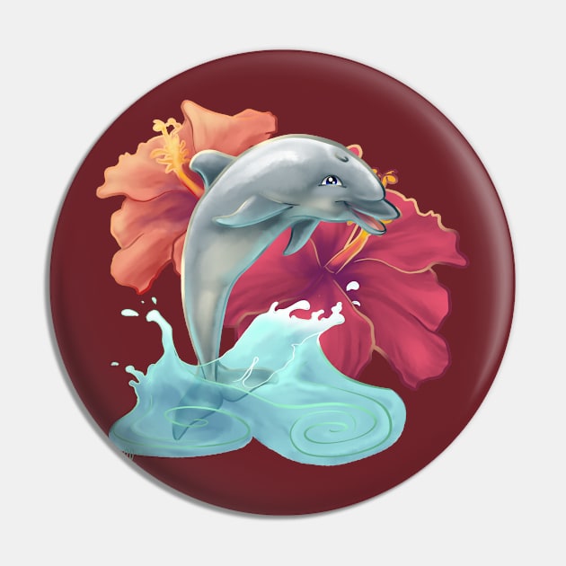 Hibiscus Dolphin Pin by Unicornarama