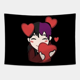 CHICA DE PELO MORADO CON CORAZONES Tapestry