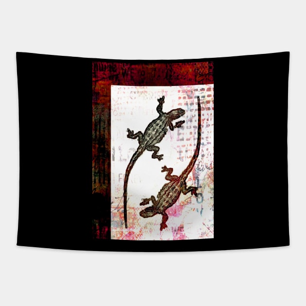 Lizard Duality Tapestry by Borges