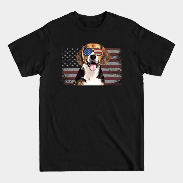 Discover Beagle Dog July 4th Retro USA American Flag - Beagle Dog American Flag Usa - T-Shirt