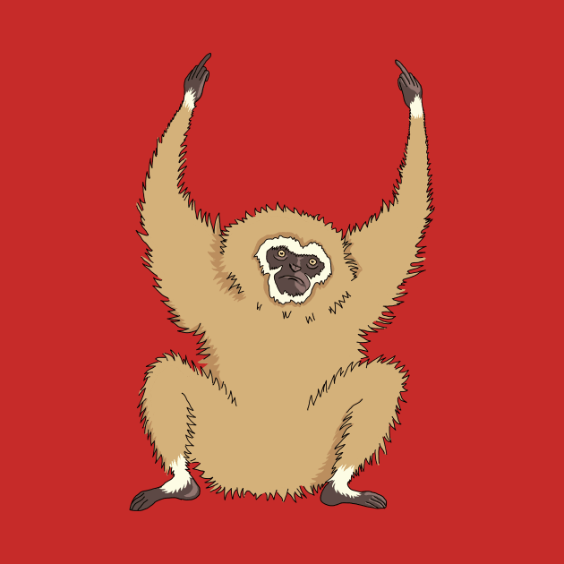 Two Fucks Gibbon Flip Off by xenotransplant