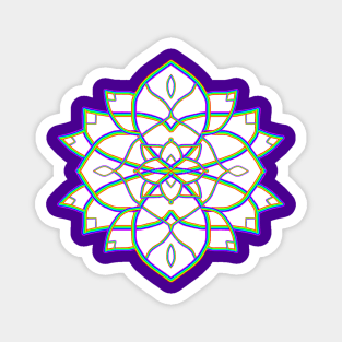 Psychedelic Mandala Flower Magnet