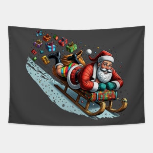 Santa's Sleigh Ride Tapestry