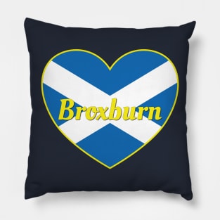 Broxburn Scotland UK Scotland Flag Heart Pillow