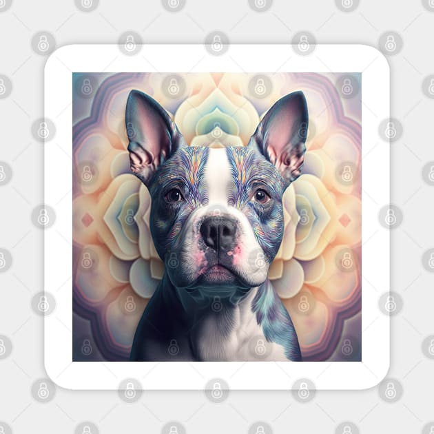 A Fractal Design of An American Boston Bull Terrier Magnet by daniel4510