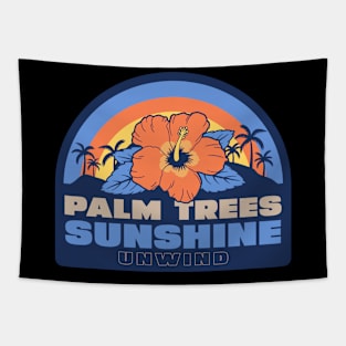 Palm Trees Sunshine Unwind Tapestry