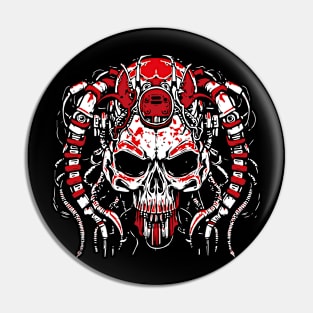 alien skull red white Pin