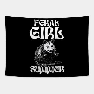 Feral Girl Summer Opossum Tapestry