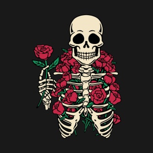 Romantic Rose Skeleton by Tobe Fonseca T-Shirt