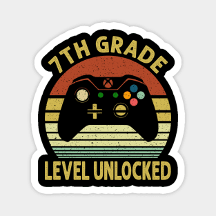 7th Grade Level Unlocked First Day of School Video Gamer Magnet