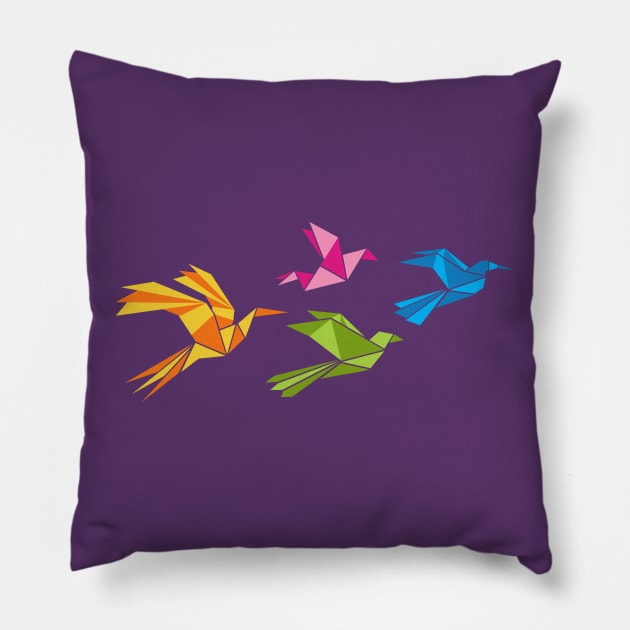 Birds Origami Pillow by michony