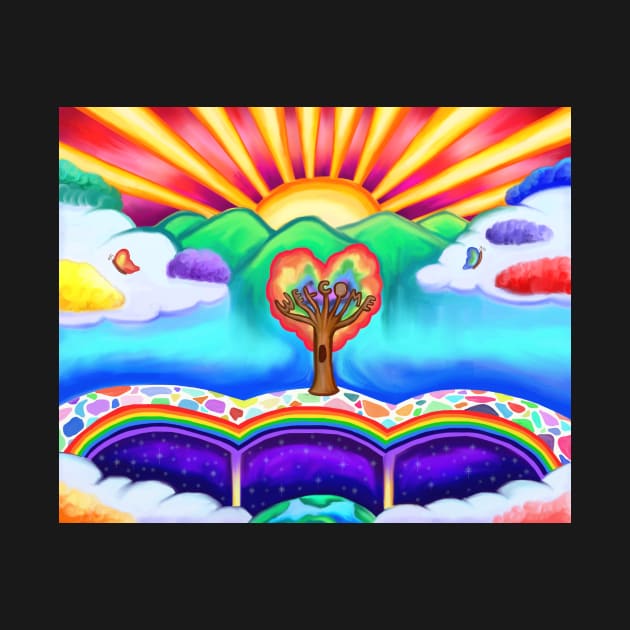 Welcome to Paradise Beyond the Rainbow Bridge by Art by Deborah Camp