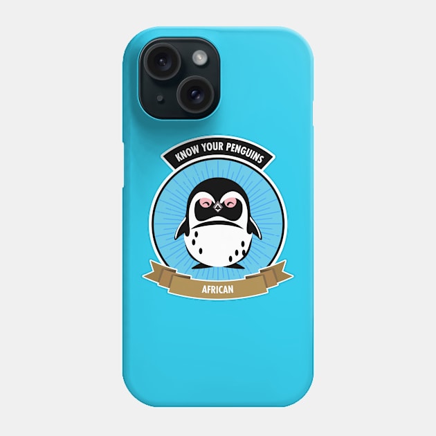 African Penguin - Know Your Penguins Phone Case by Peppermint Narwhal